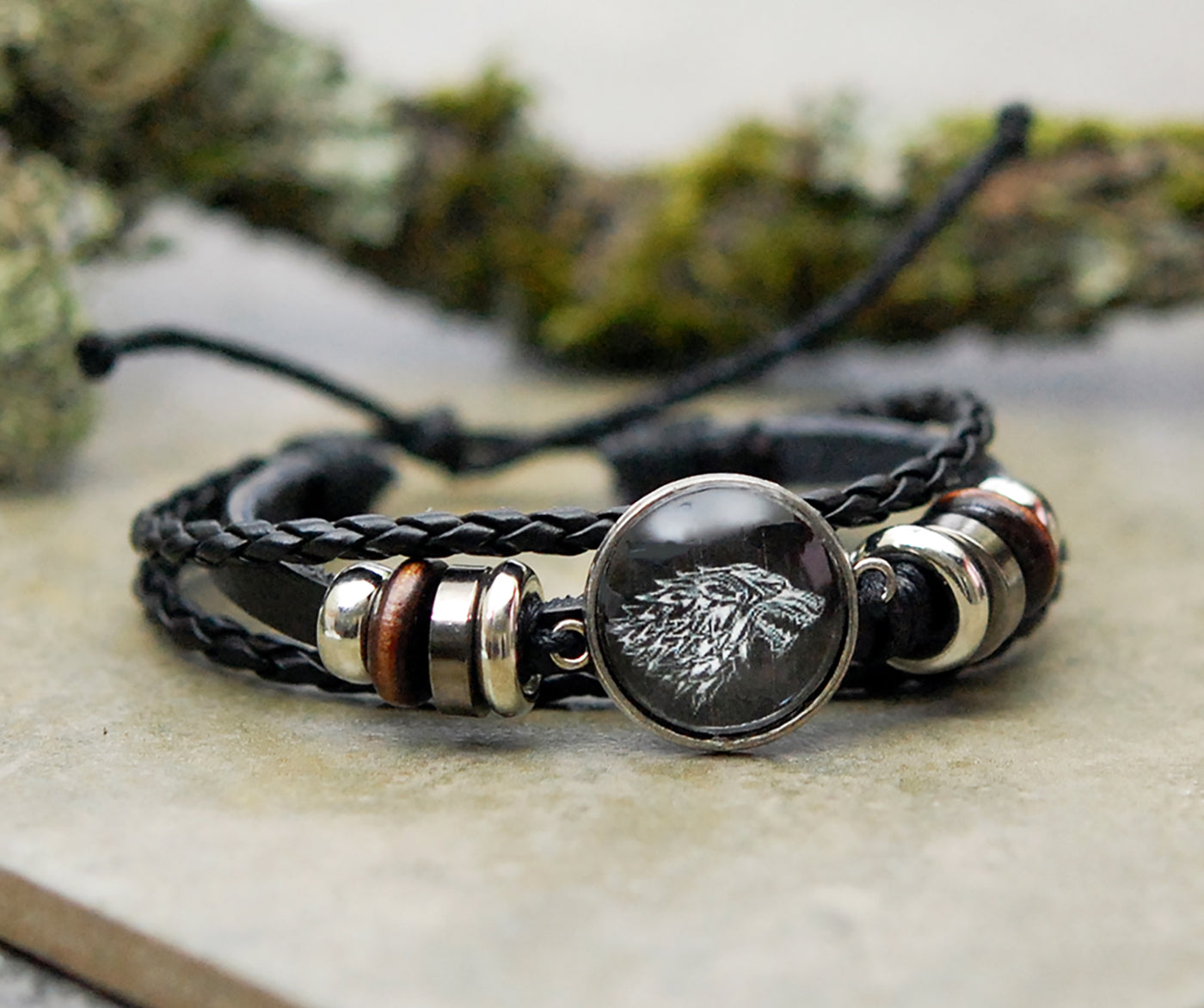 "Winter is Coming" Direwolf Cabochon Bracelet