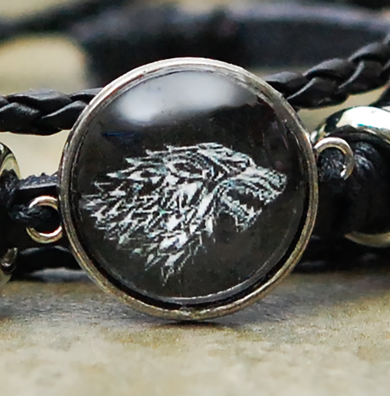 "Winter is Coming" Direwolf Cabochon Bracelet