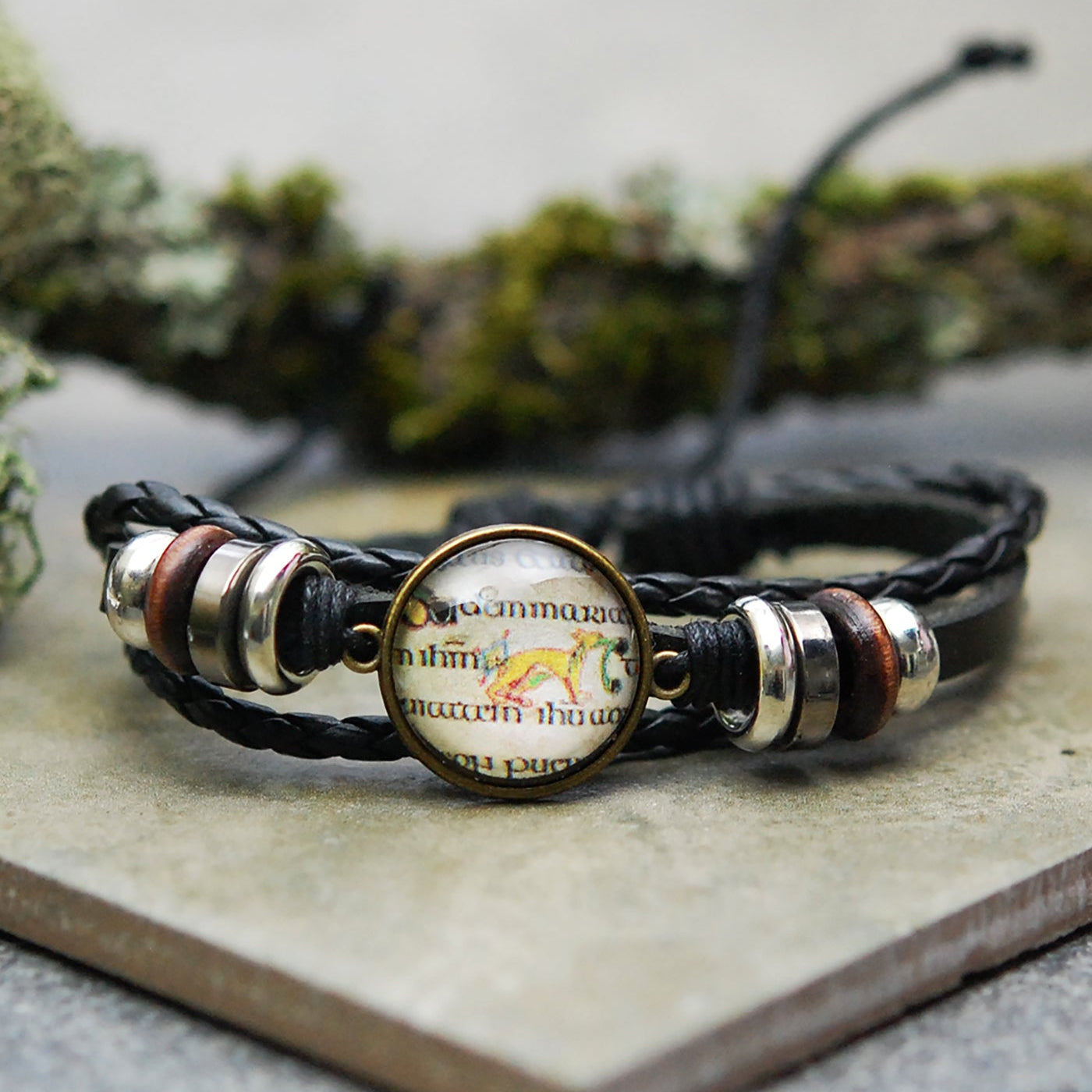 Book of Kells "Guardian" Wolfhound Cabochon Bracelet