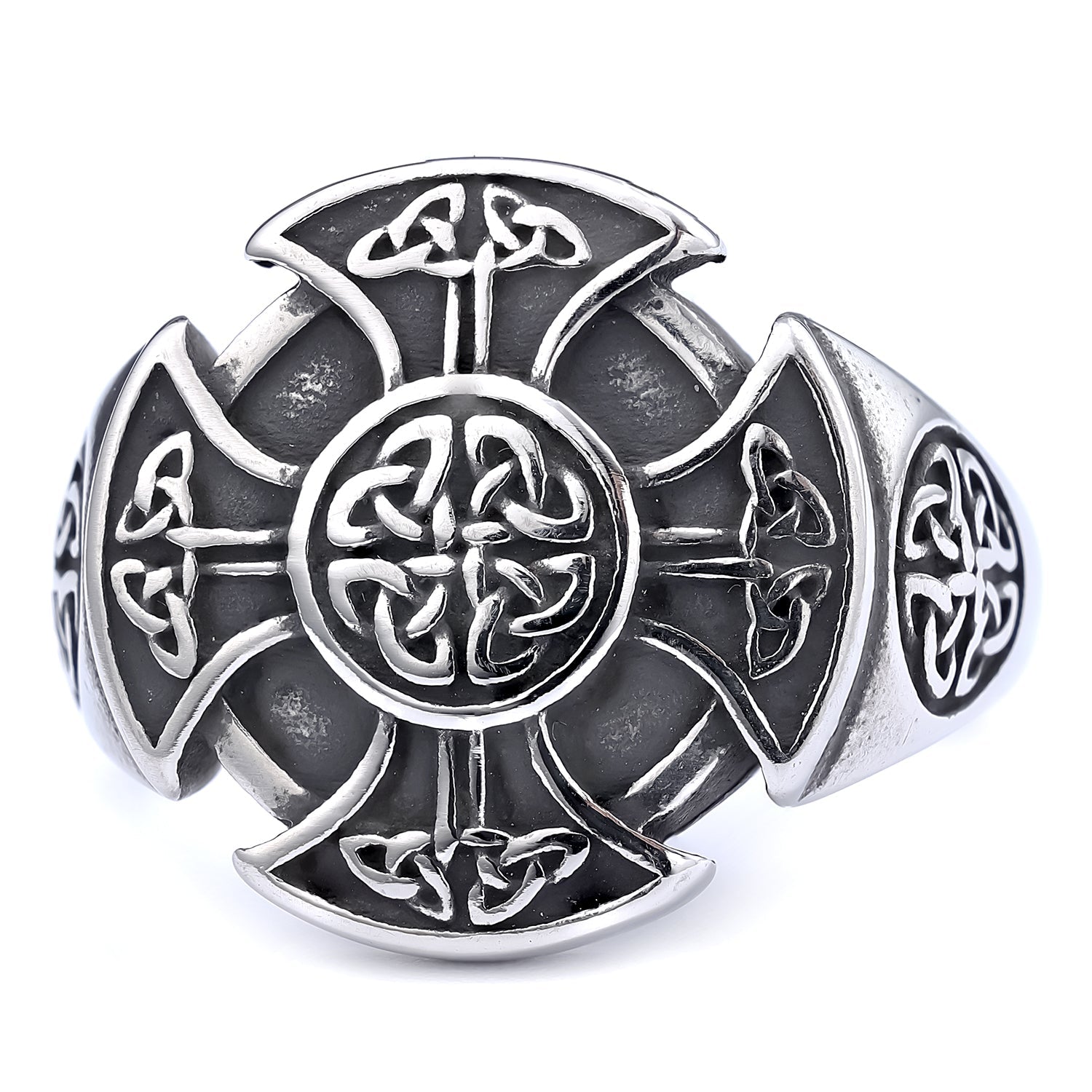 Equal-armed Celtic Cross Ring with Inner Circle