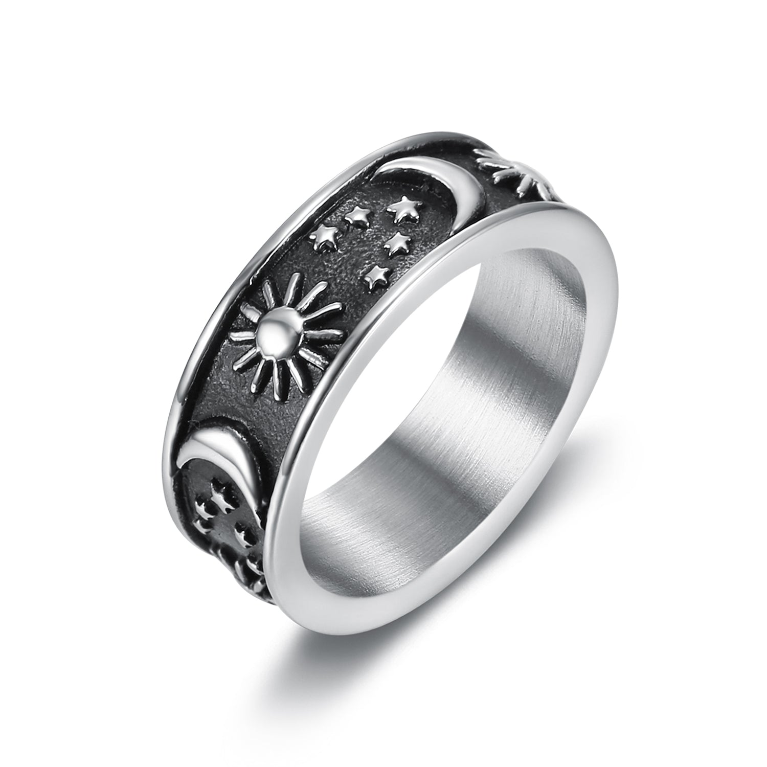 Celestial Sun, Moon and Stars Ring