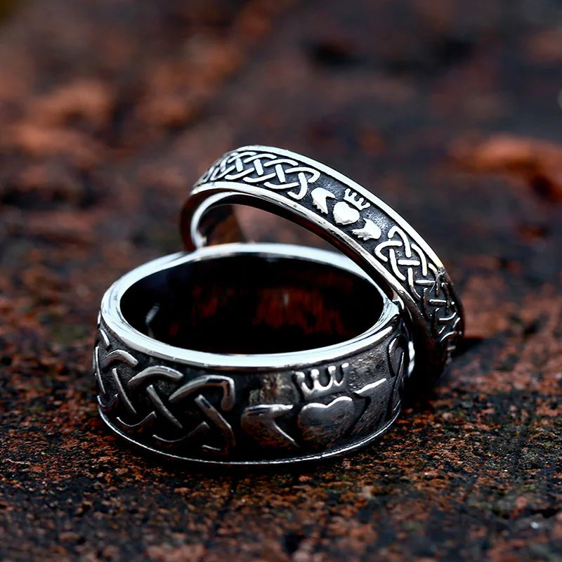 Claddagh and Celtic Knot Ring Band