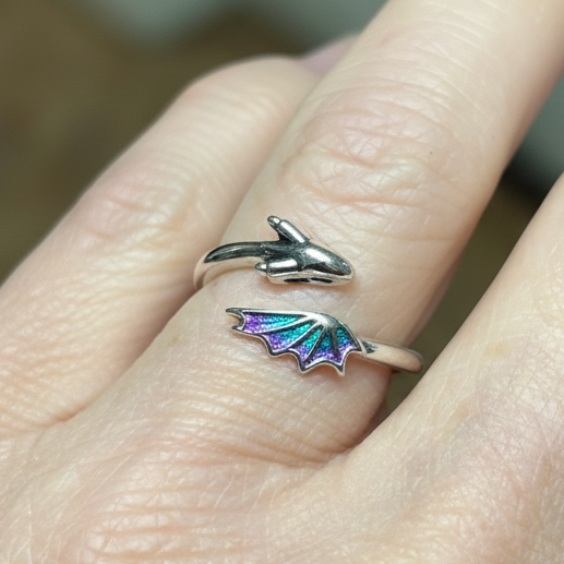 Baby Dragon Ring in Sterling Silver