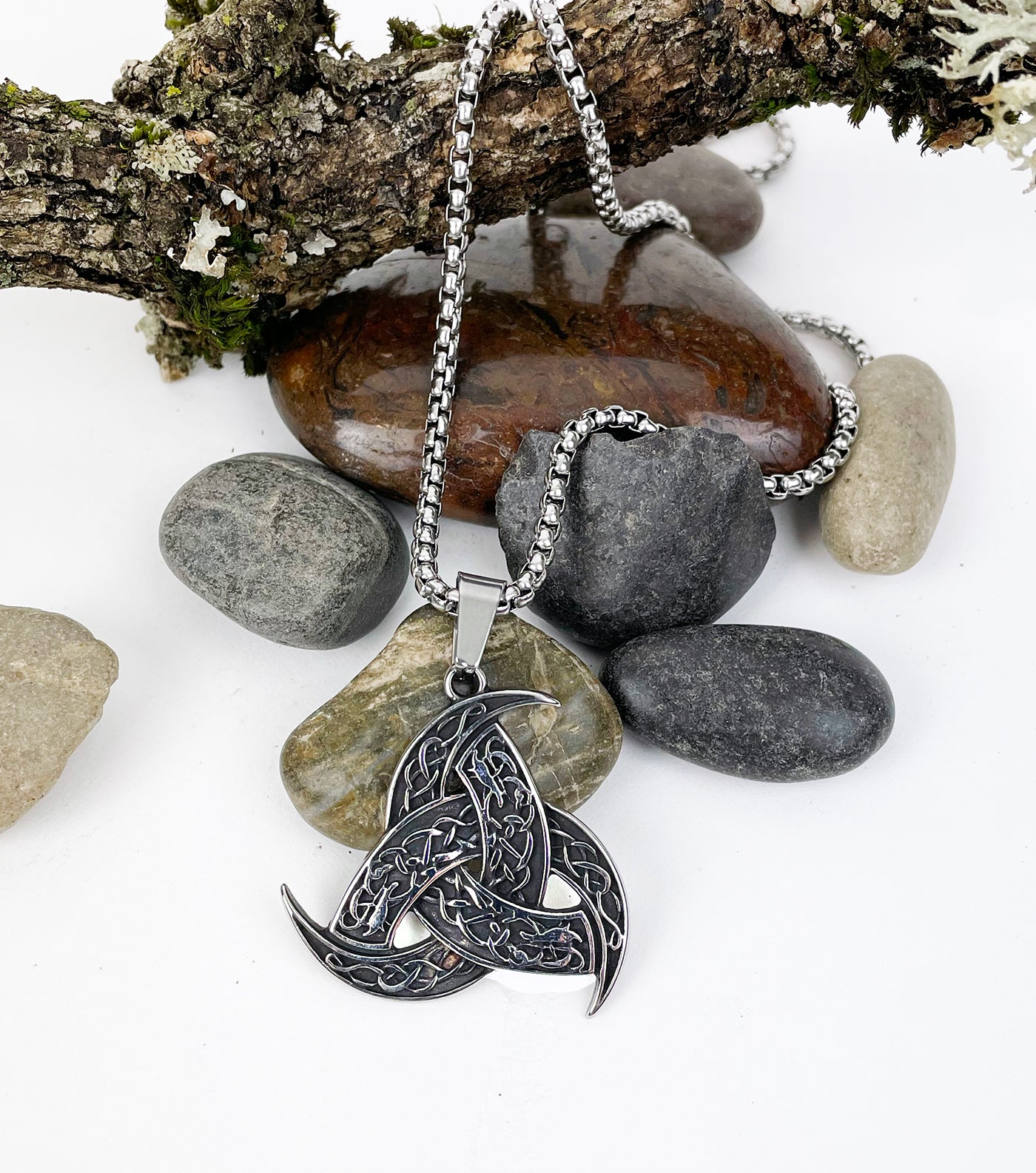 The Triple Horn of Odin Stainless Steel Pendant