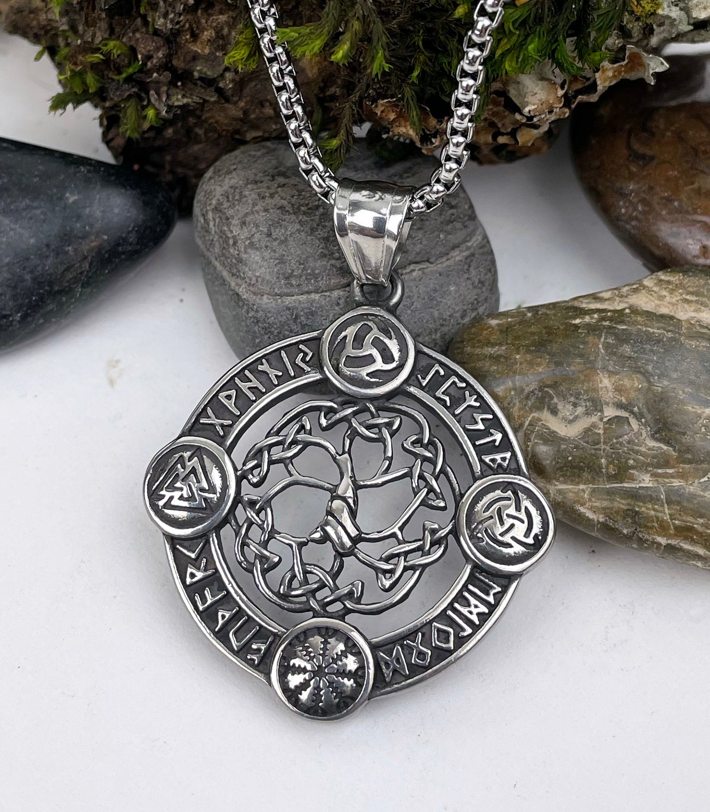 Open Knot Celtic Tree of Life Stainless Steel Pendants
