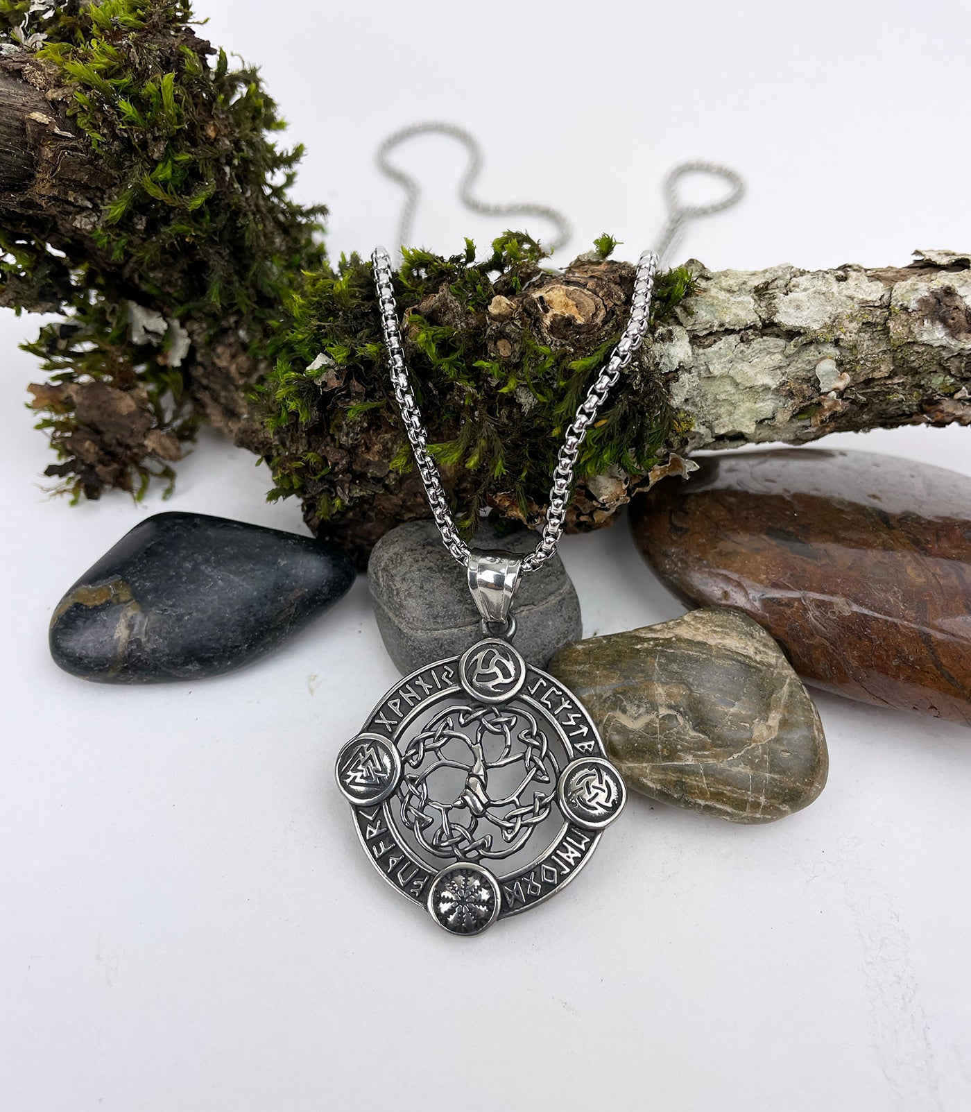 Open Knot Celtic Tree of Life Stainless Steel Pendants