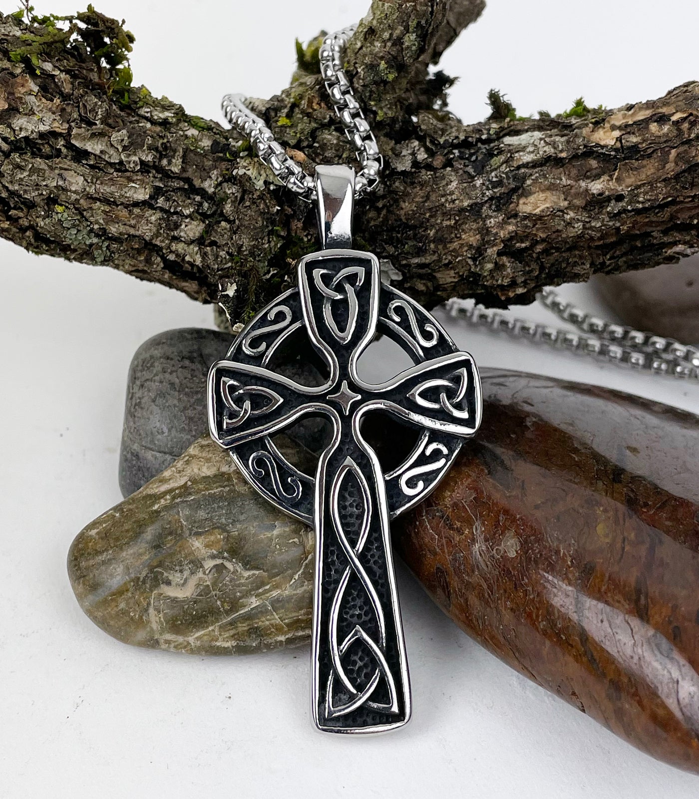 Celtic Cross in Stainless Steel Pendant