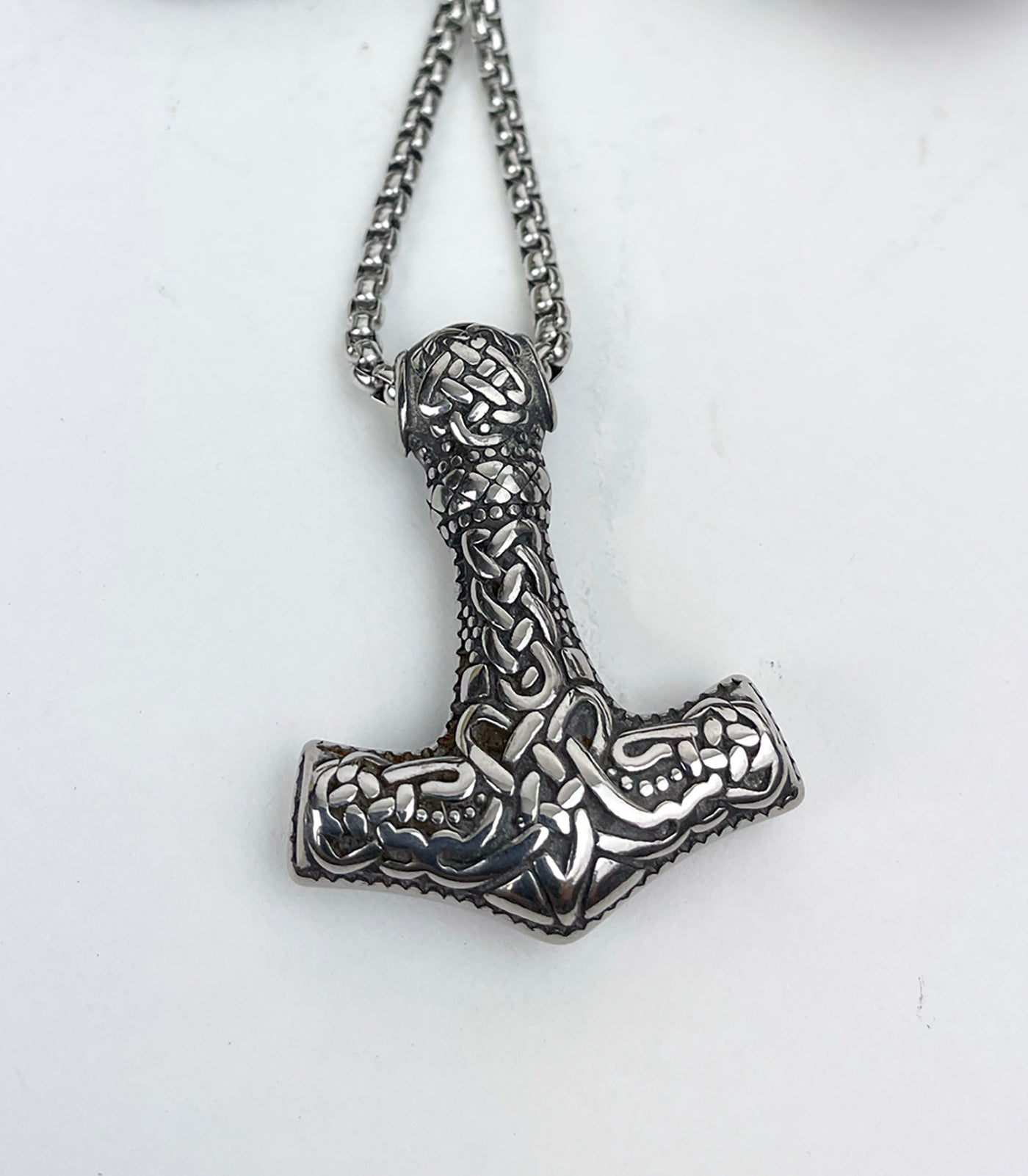 Celtic Knotted Thor's Hammer Stainless Steel Pendant