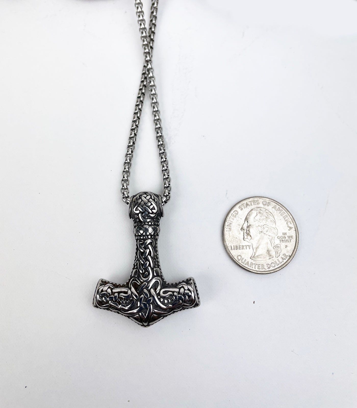 Celtic Knotted Thor's Hammer Stainless Steel Pendant