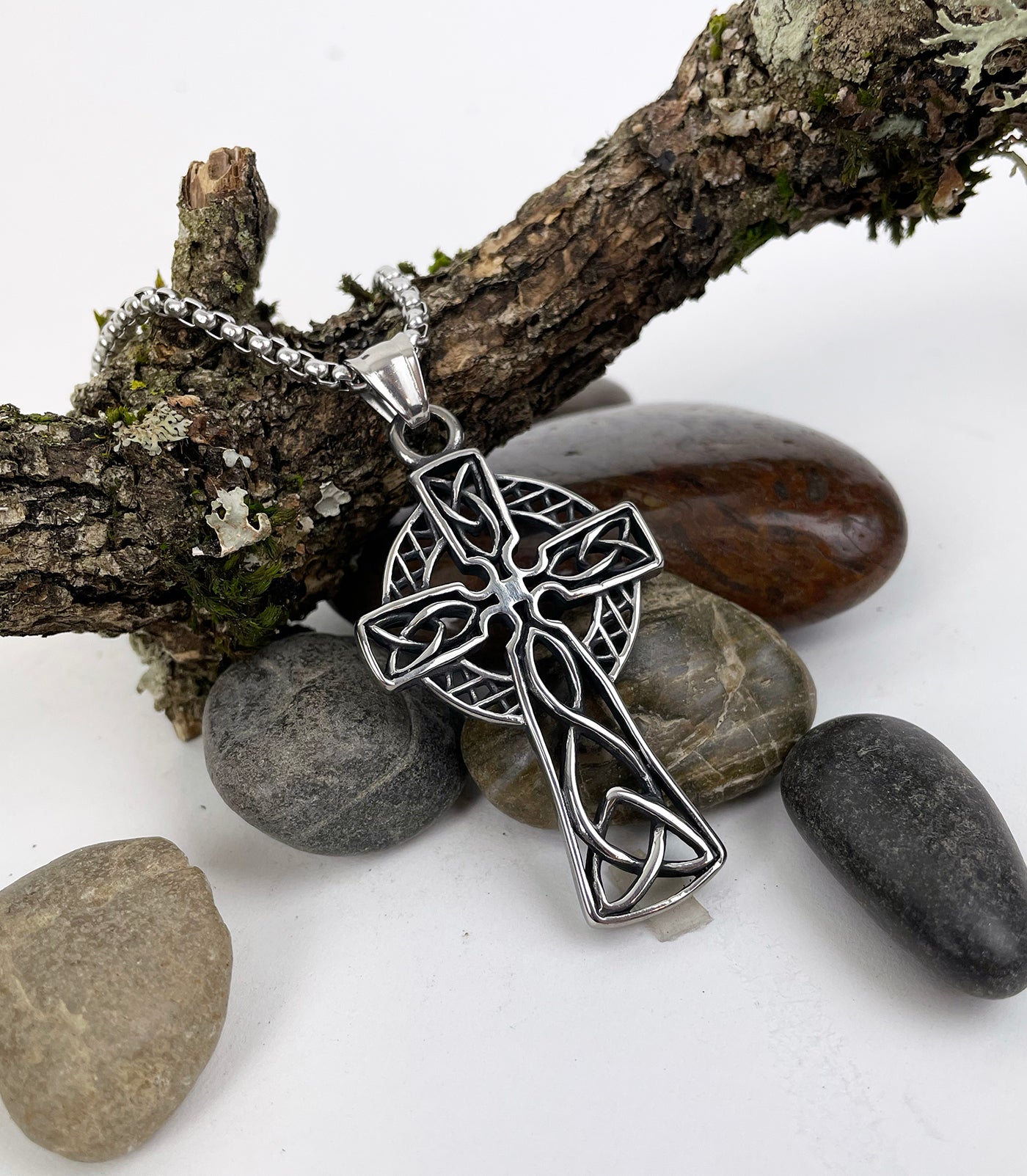 Open Celtic Knot Cross Stainless Steel Pendant