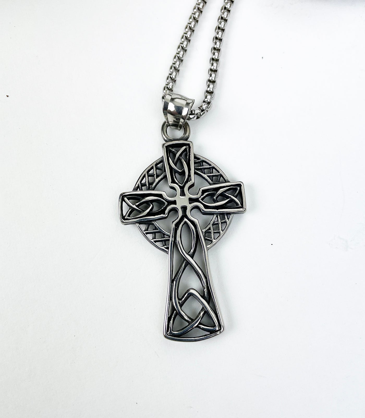 Open Celtic Knot Cross Stainless Steel Pendant