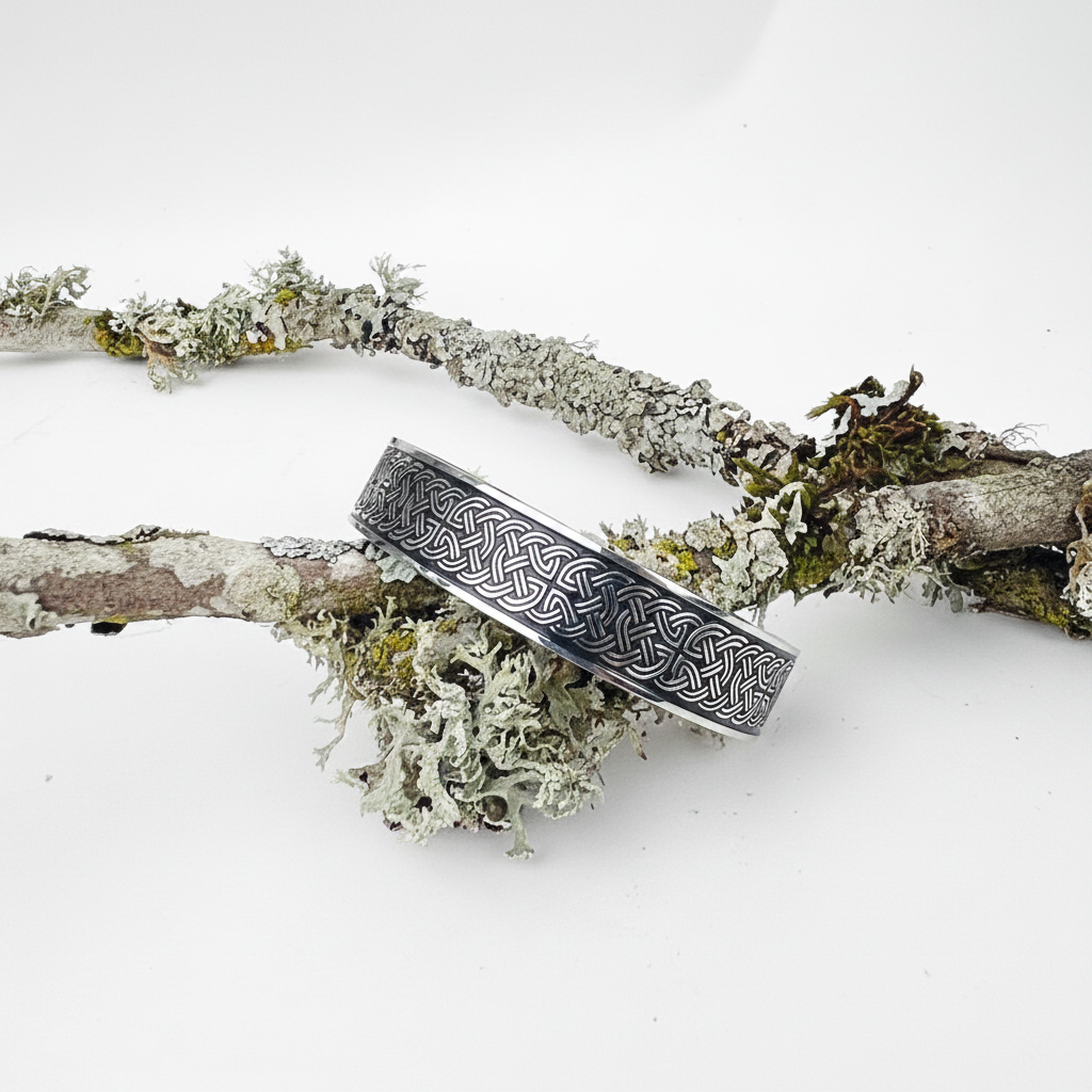Double Celtic Knot Men's Cuff Bracelet
