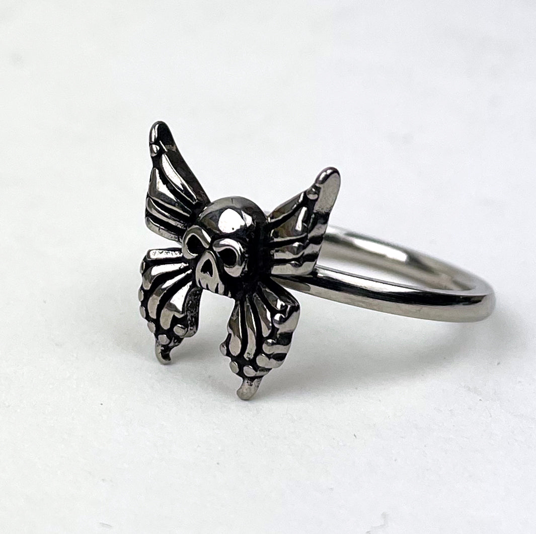 Woman's Butterfly Skull Ring