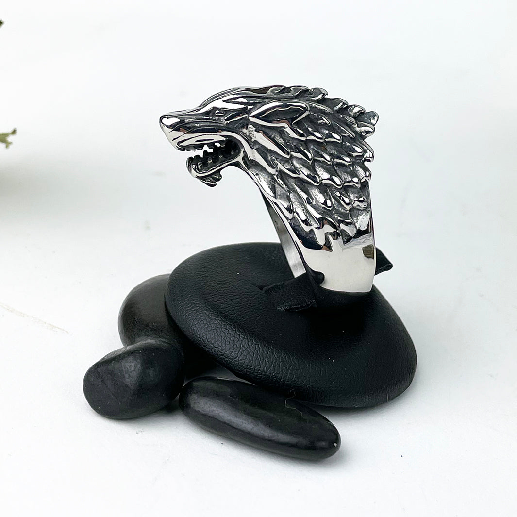 "Winter is Coming" Wolf Men's Ring