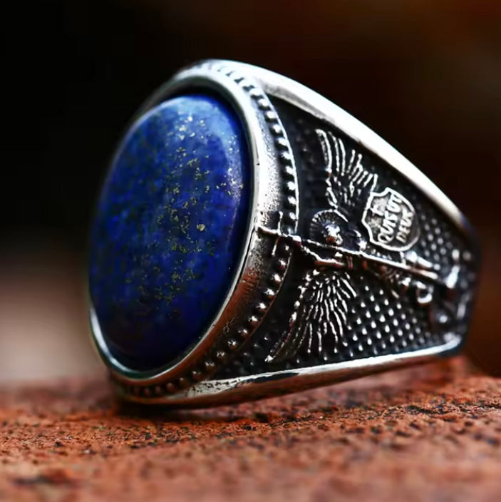 Oval Blue Zircon Stone Ring