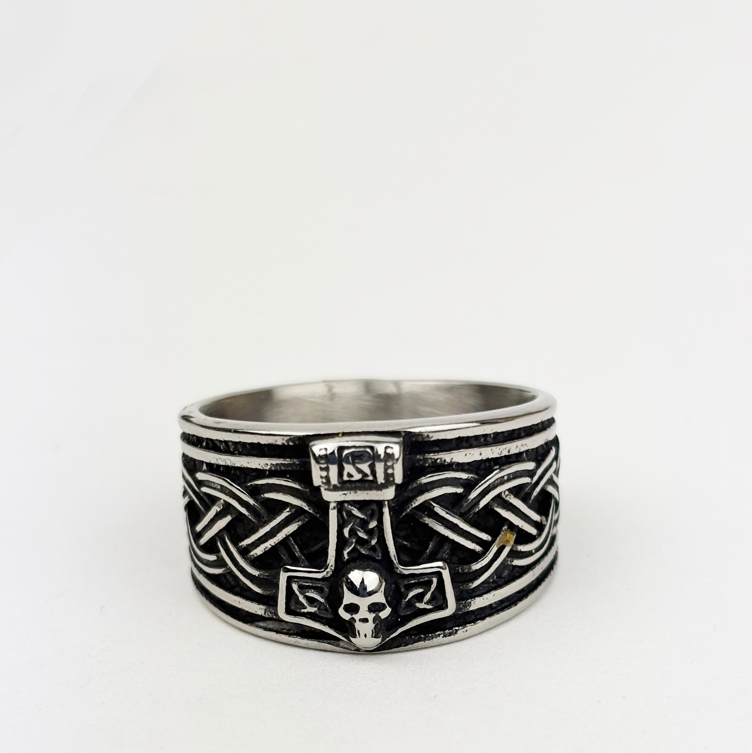 Thor's Hammer with Celtic Knots Ring
