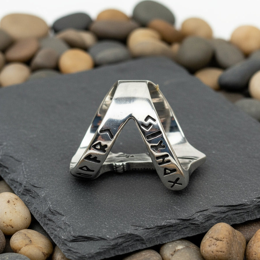 Engraved Thor's Hammer Ring