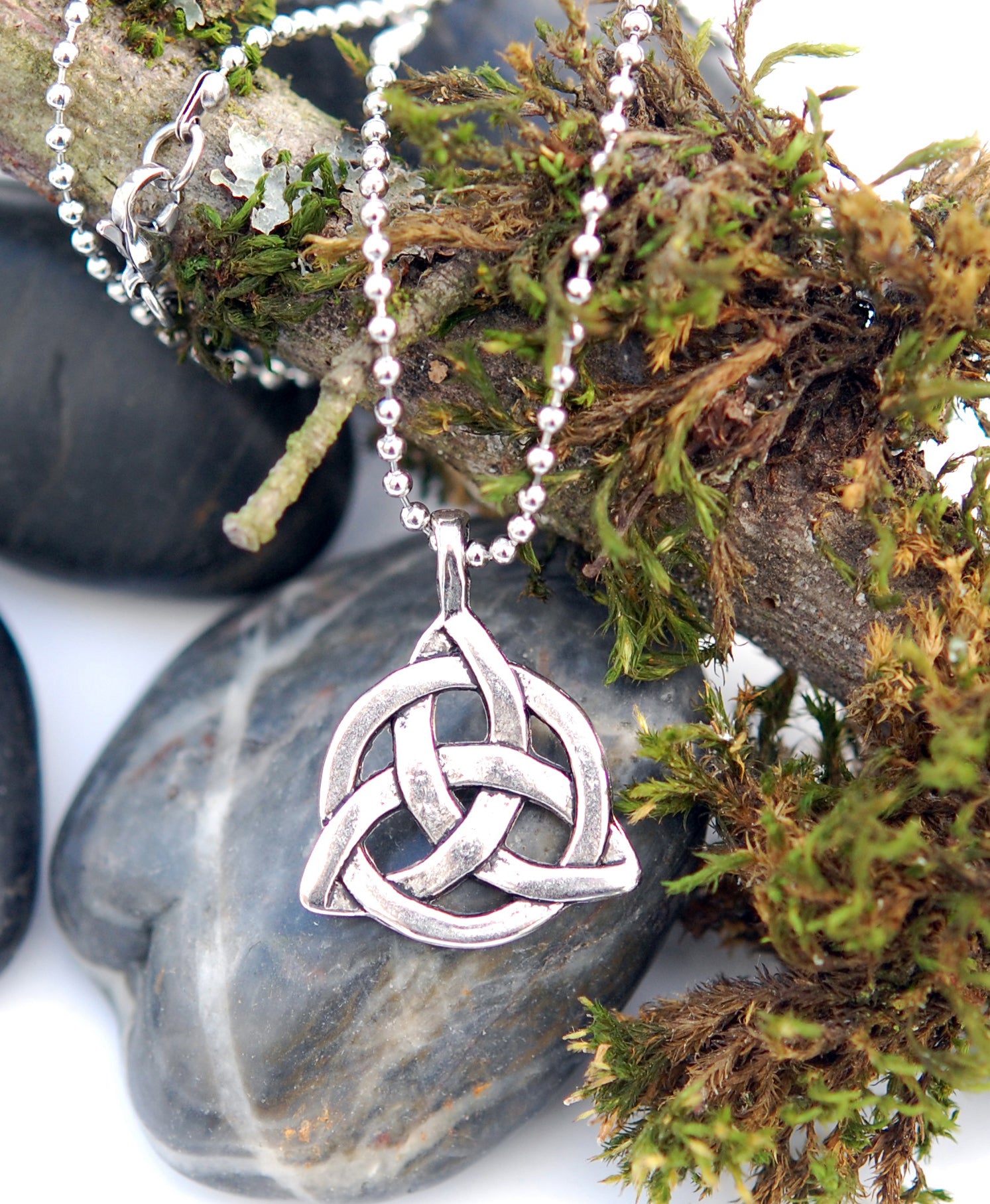 Triknot with Circle of Life Stainless Steel Pendant