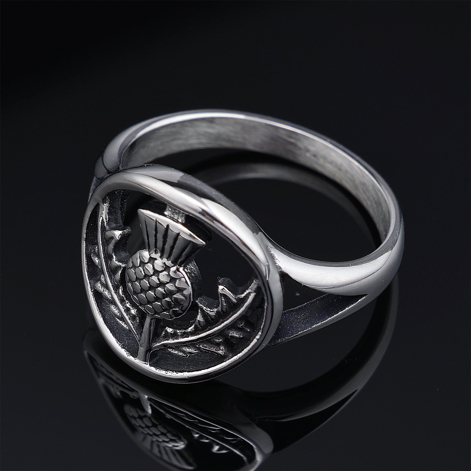 Women's Scottish Thistle in Stainless Steel