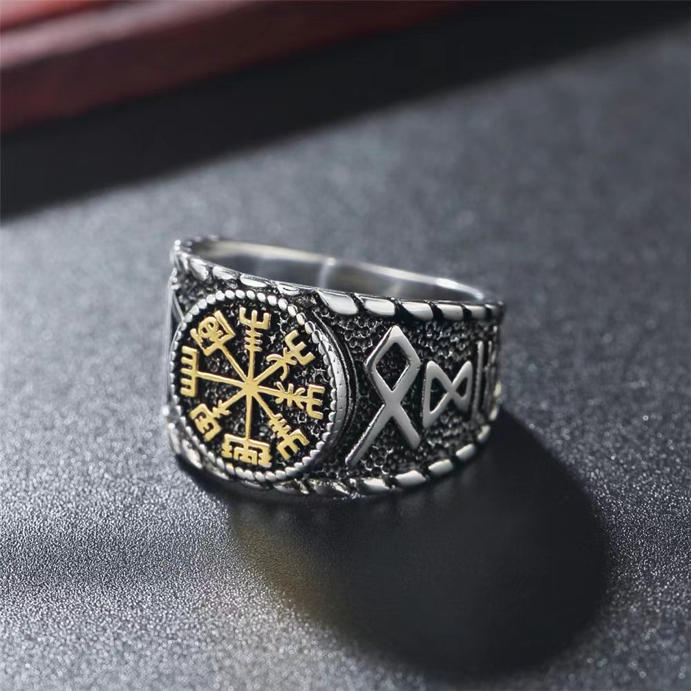 Viking Compass with Gold Ring