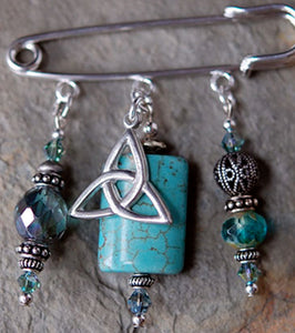 Turquoise with Celtic Trinity Knot Pin