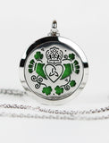 Irish Claddagh & Shamrocks Aromatherapy Pendant
