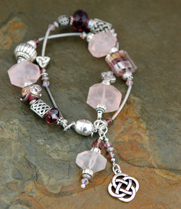 Cliodna Double-strand Rose Quartz Bracelet