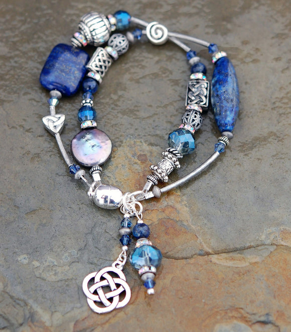 Cliodna Double-strand Lapis Lazuli Bracelet