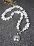Howlite Gemstone Necklace with Tree of Life Drop