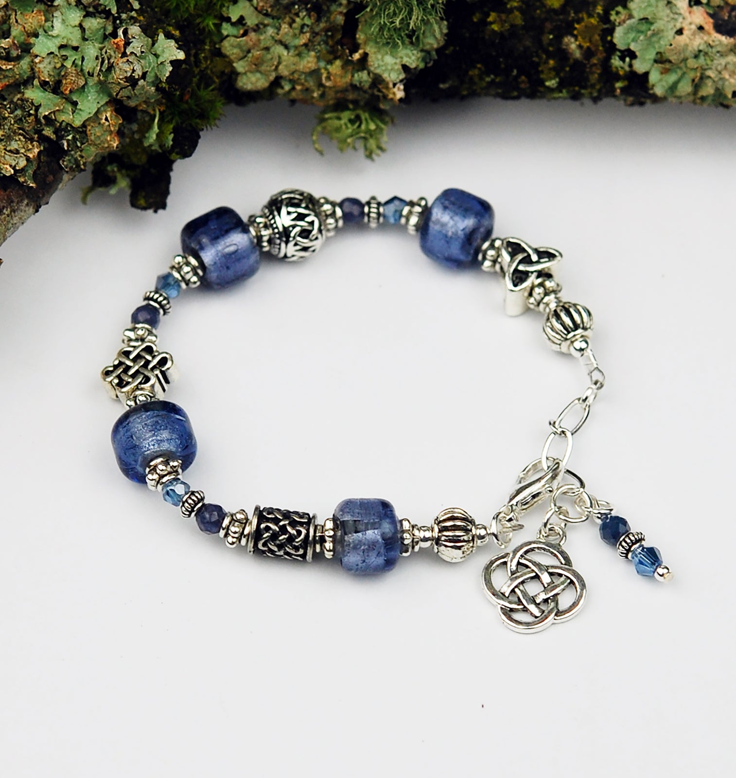 Celtic Symbols Bracelet with Sapphires