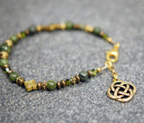Diamond Celtic Knot and Connemara Marble Bracelet
