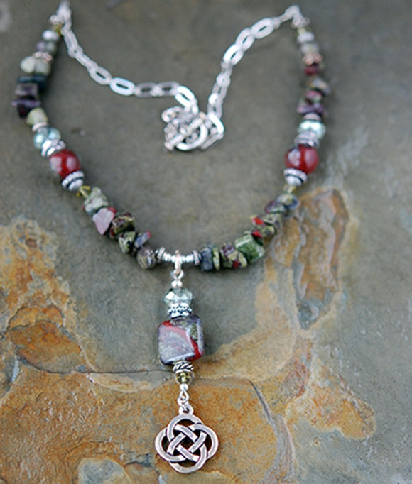 Celtic Dragons Blood Japser Necklace