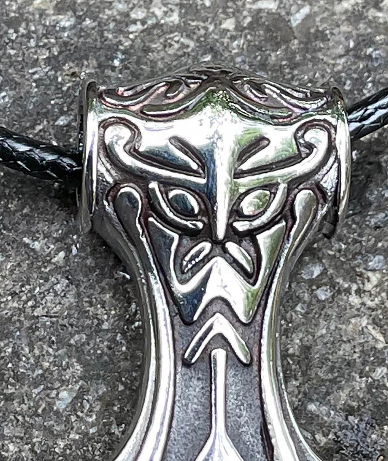 Mjölnir, Thor's Hammer with Celtic Warrior Face (Small)