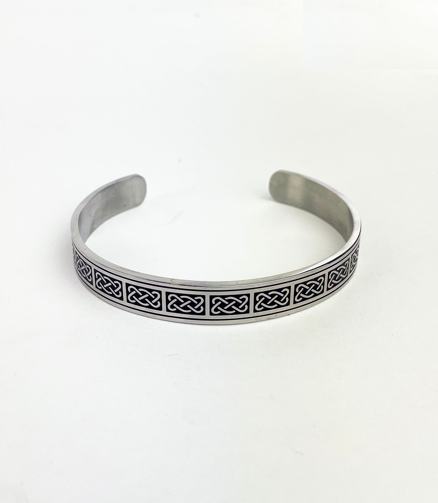 Men's Stainless Steel Cuff Bracelet Rectangle Celtic Knots