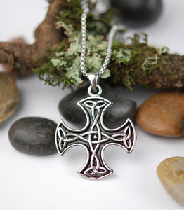 Stainless Steel Square Celtic Cross Pendant