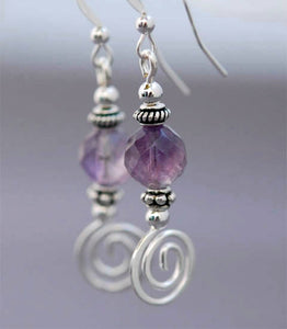 Faceted Amethyst with Celtic Spiral
