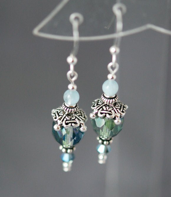Aquamarine with Celtic Knot Cap