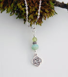 Peridot with Rondelle Glass with Triknot