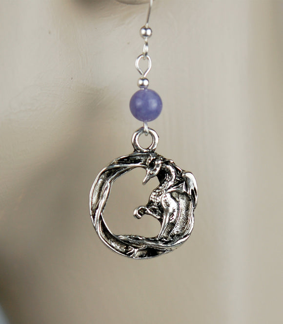 Lavender Angelite with Dragon in Circle