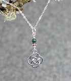 Emerald Gemstones with Round Celtic Knot Drop