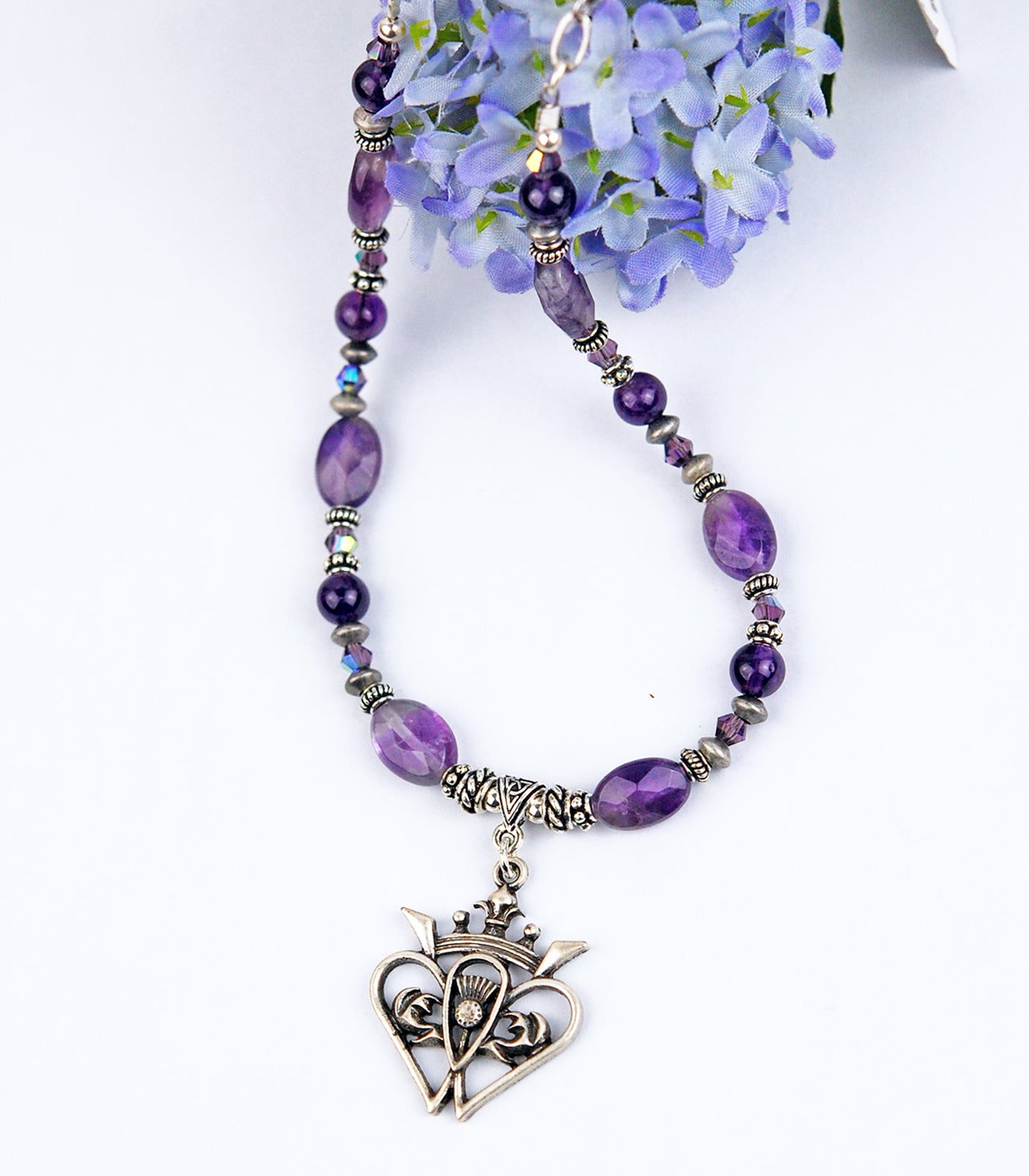 Luckenbooth and Amethyst Scottish Necklace