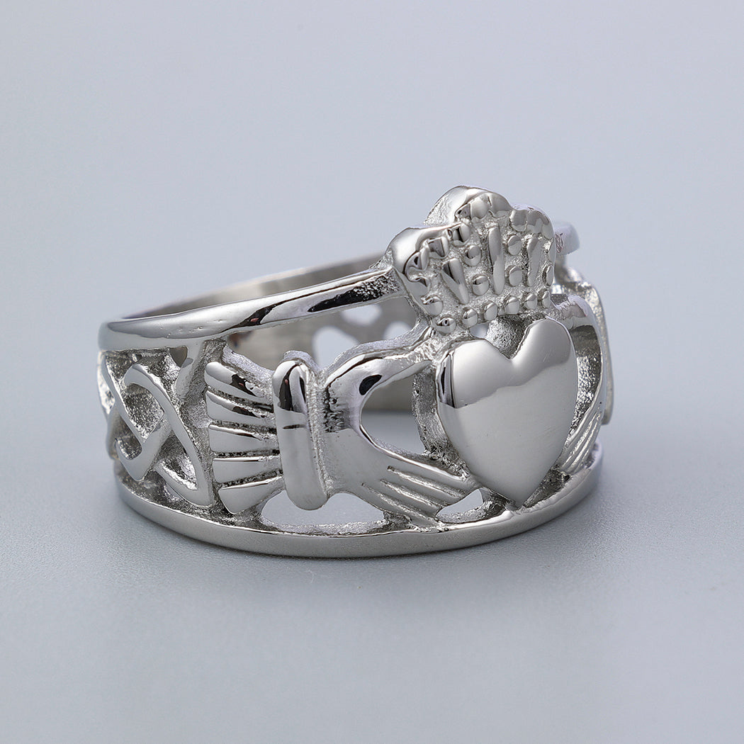 Open Celtic Knot Claddagh Ring