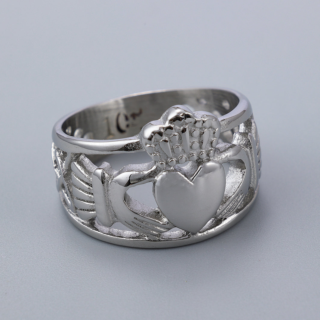 Open Celtic Knot Claddagh Ring