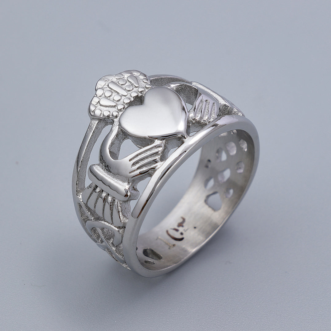 Open Celtic Knot Claddagh Ring