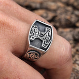 Thor's Hammer in Relief Ring