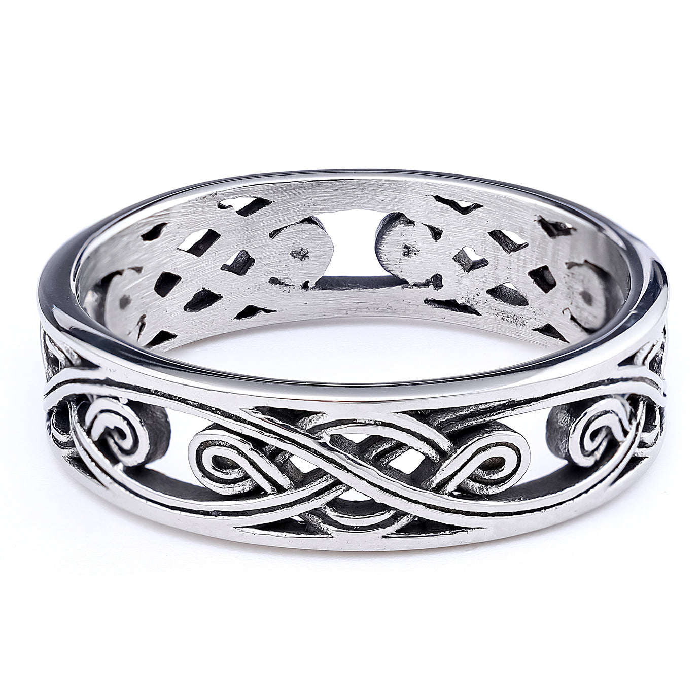 Open Celtic Scroll Knot Ring