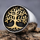 Two-Tone Tree of Life Relief Ring