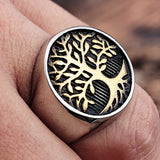 Two-Tone Tree of Life Relief Ring