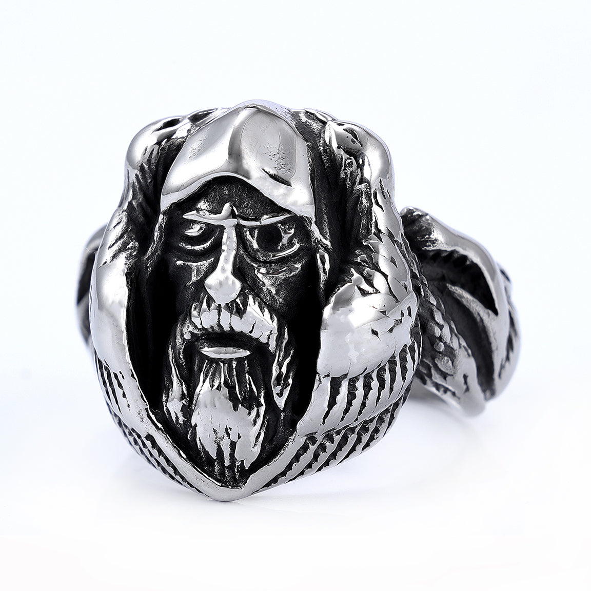 Face of Odin with Raven Ring
