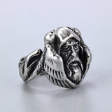 Face of Odin with Raven Ring